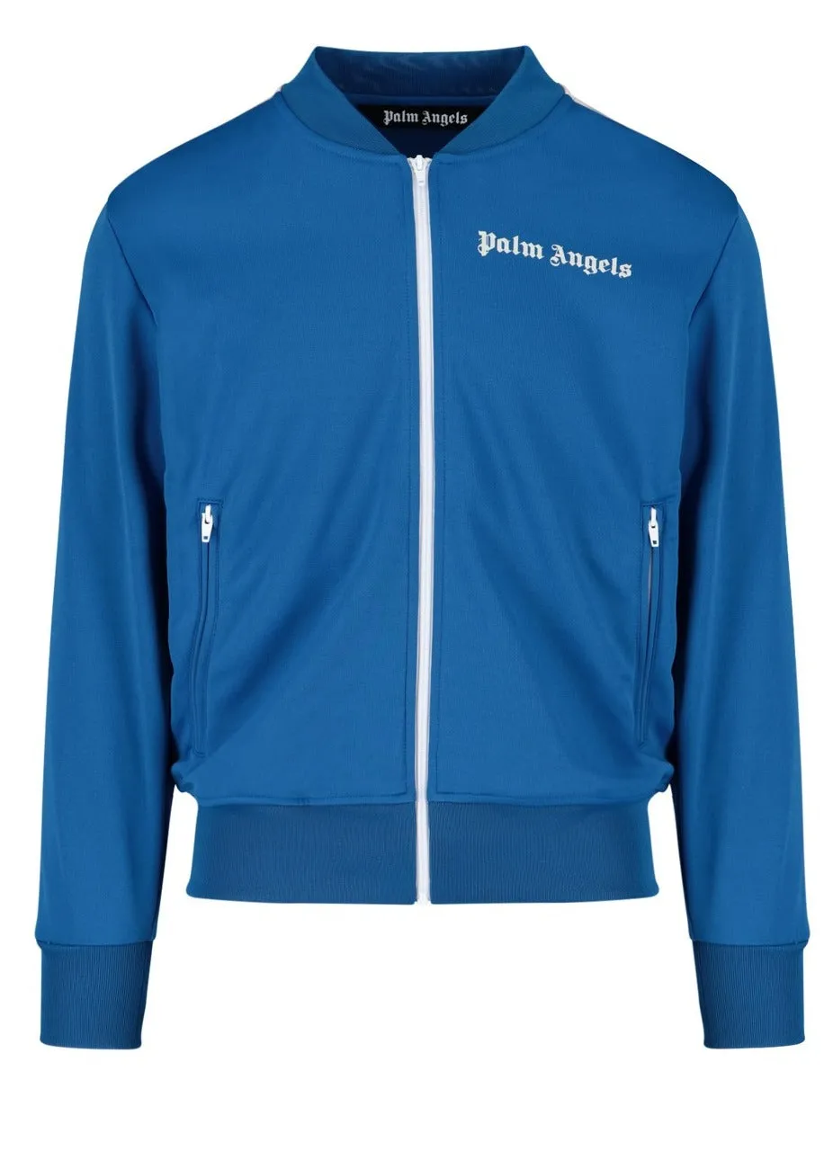 Palm Angels Logo Embroidered Zip-Up Track Jacket