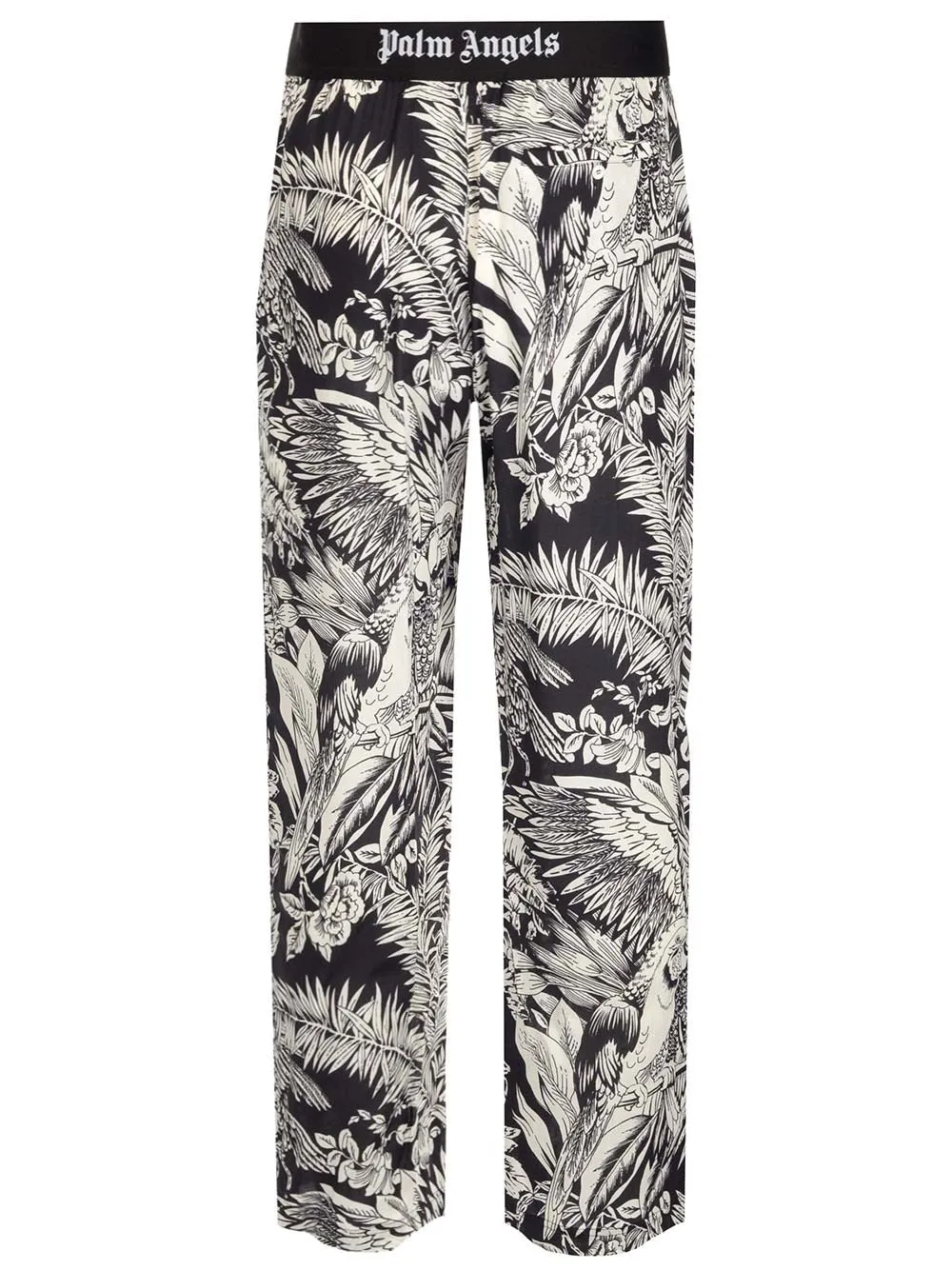 Palm Angels Logo Waistband Jungle Parrots-Print Track Pants