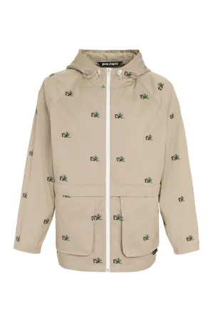Palm Angels Palm Tree Embroidered Zipped Jacket