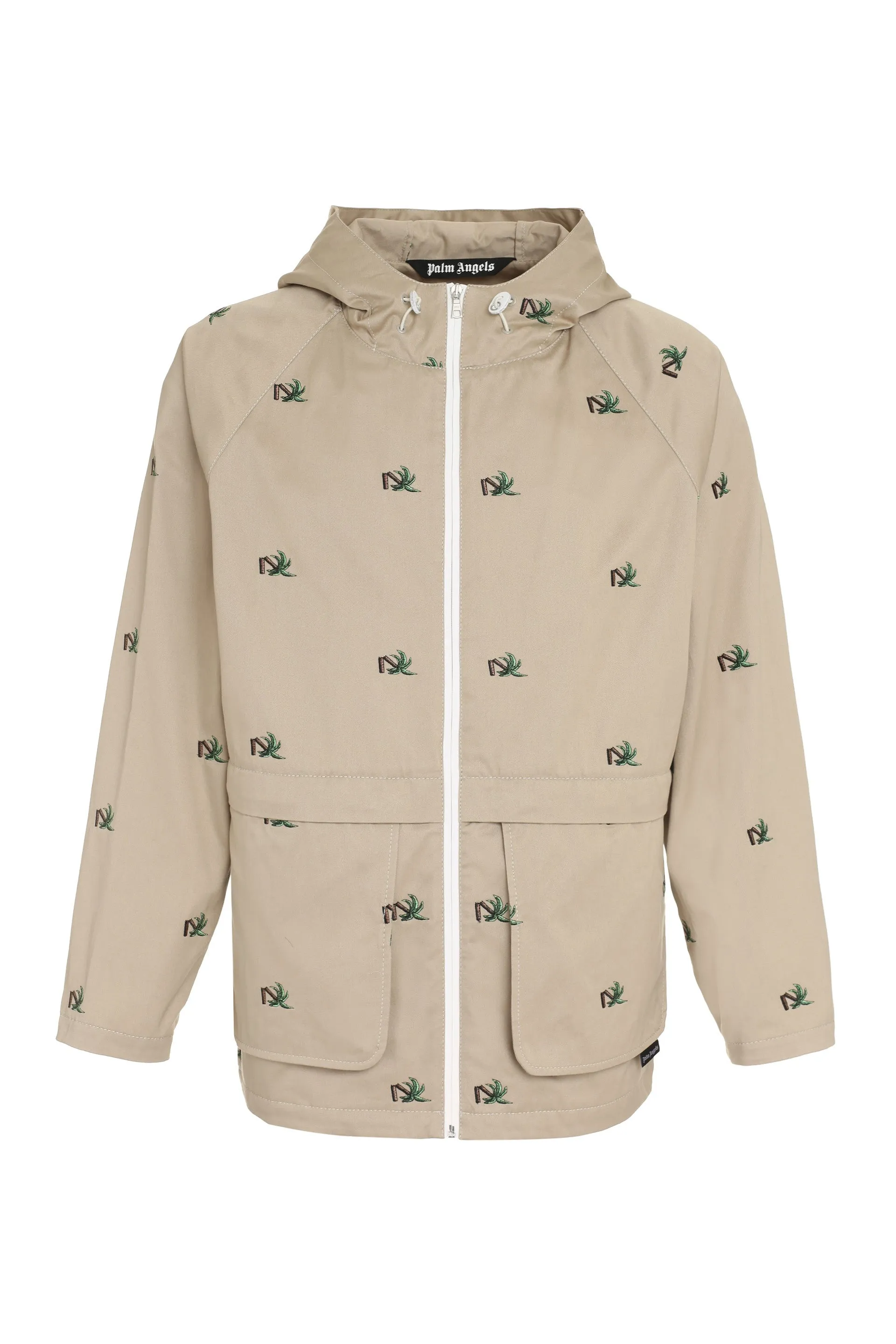 Palm Angels Palm Tree Embroidered Zipped Jacket