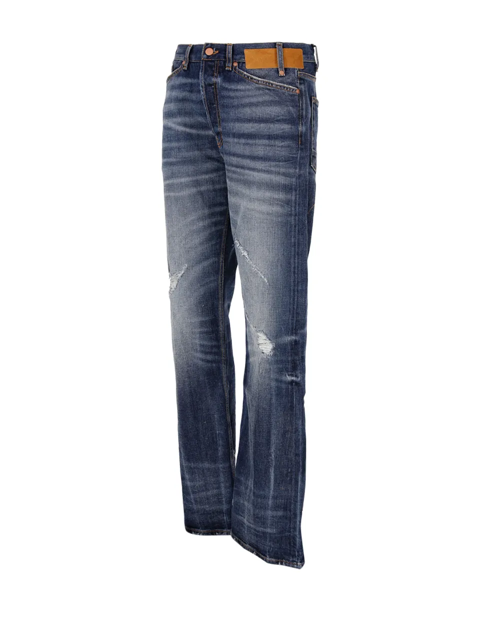Palm Angels Straight Leg Distressed Jeans