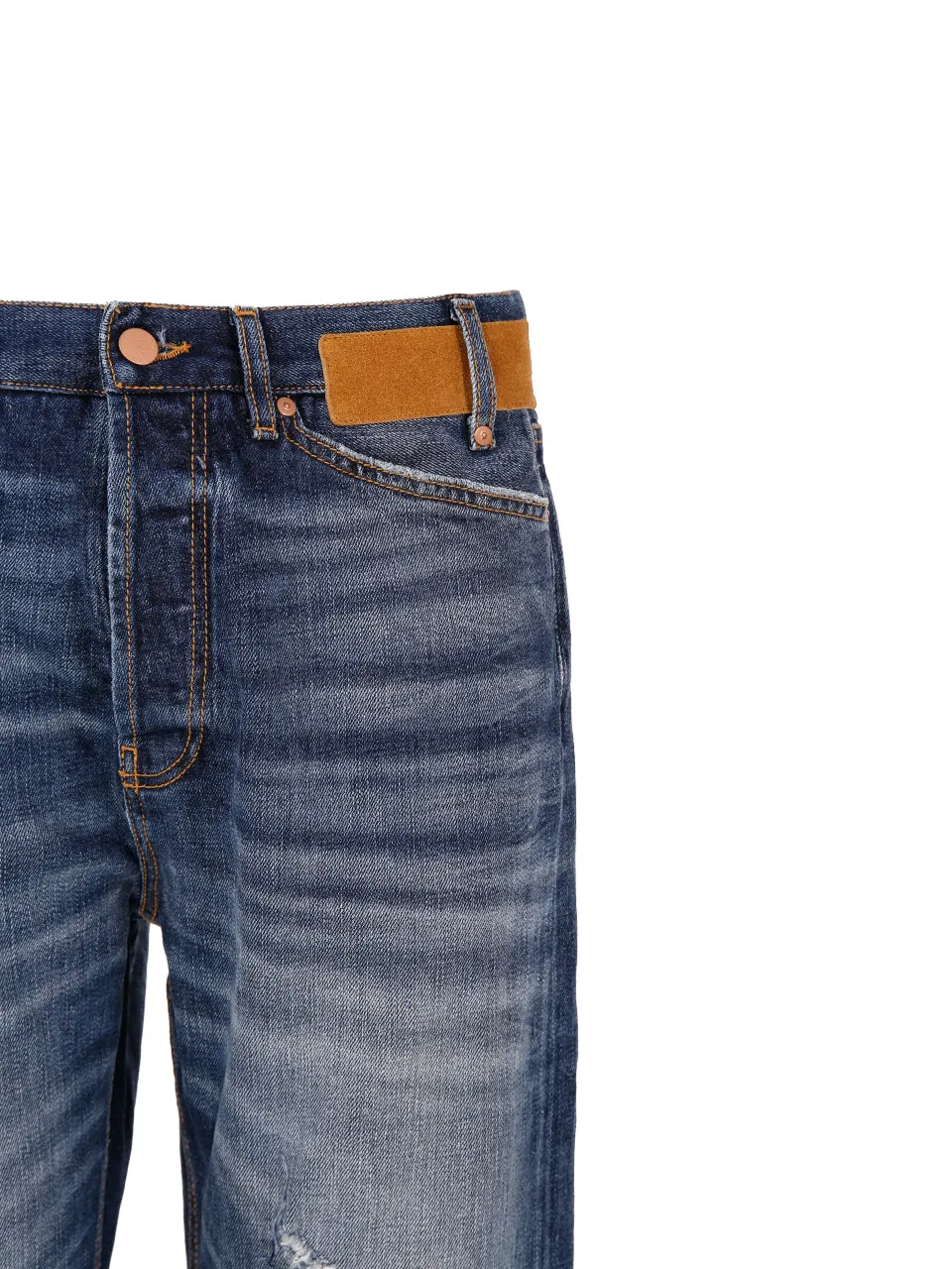 Palm Angels Straight Leg Distressed Jeans