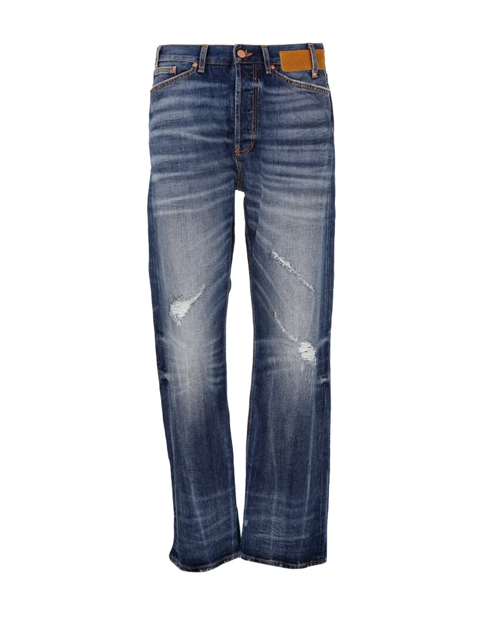 Palm Angels Straight Leg Distressed Jeans
