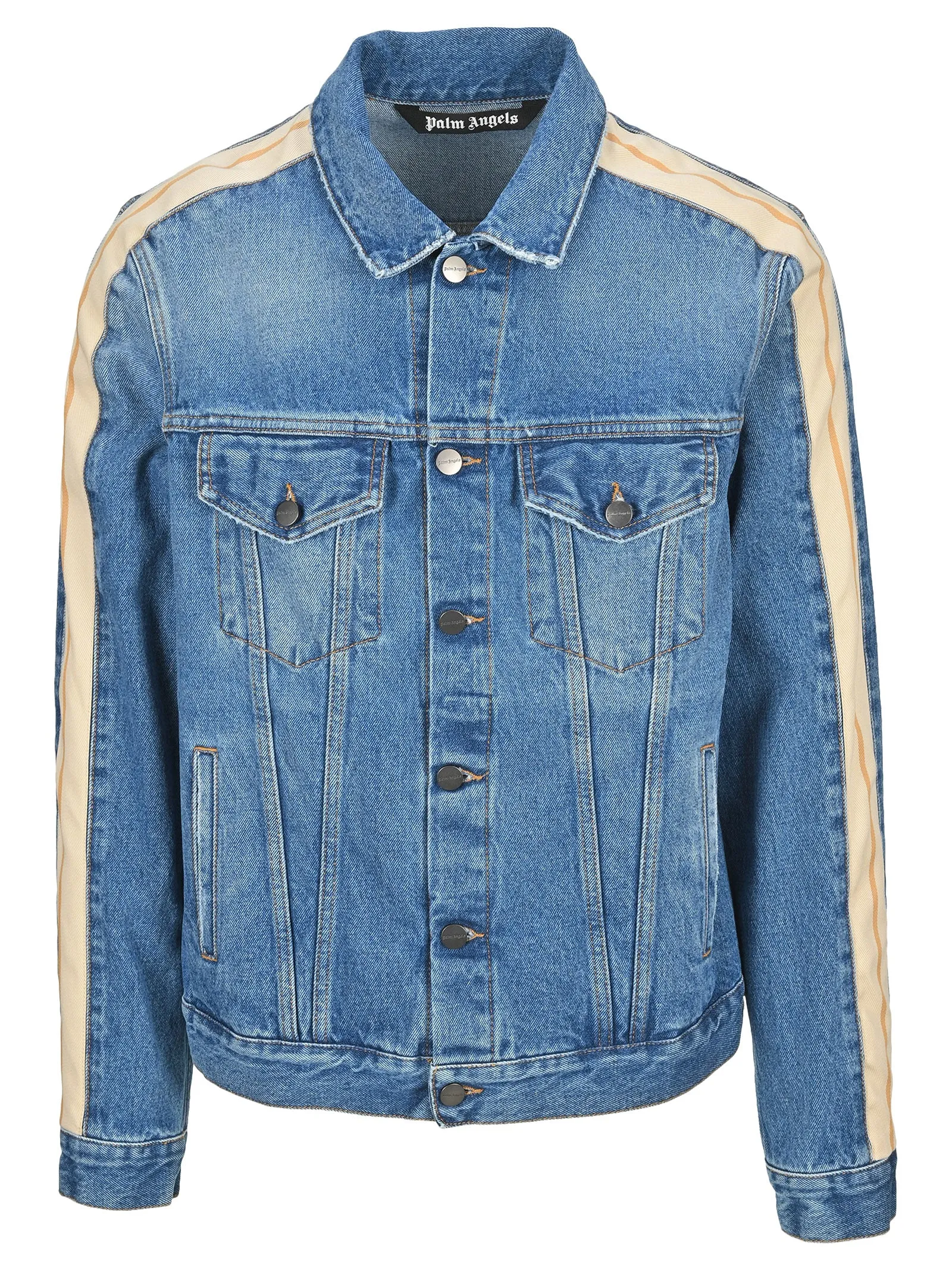 Palm Angels Stripe Trim Denim Jacket