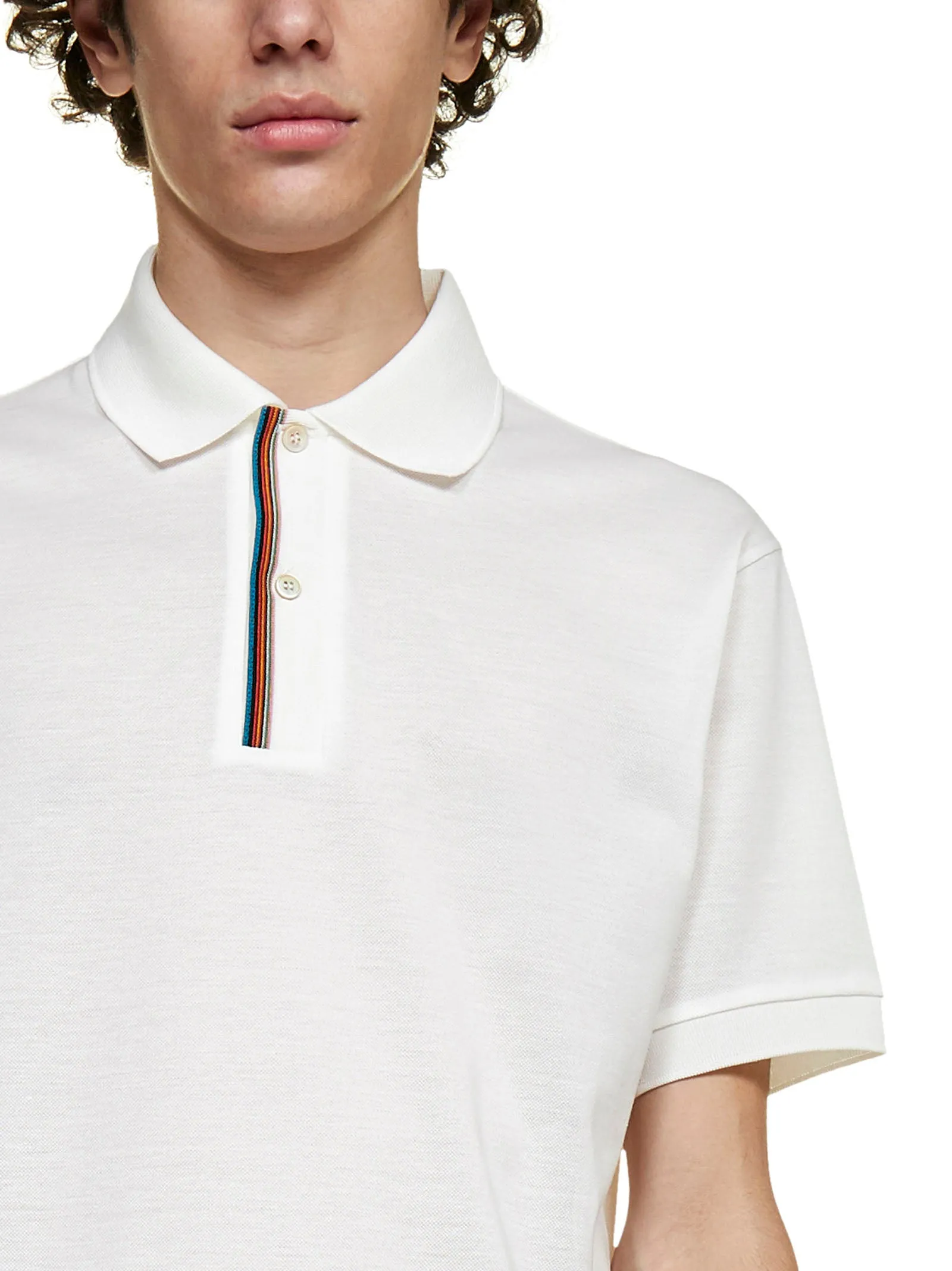 Paul Smith Short-Sleeved Striped Trim Polo Shirt