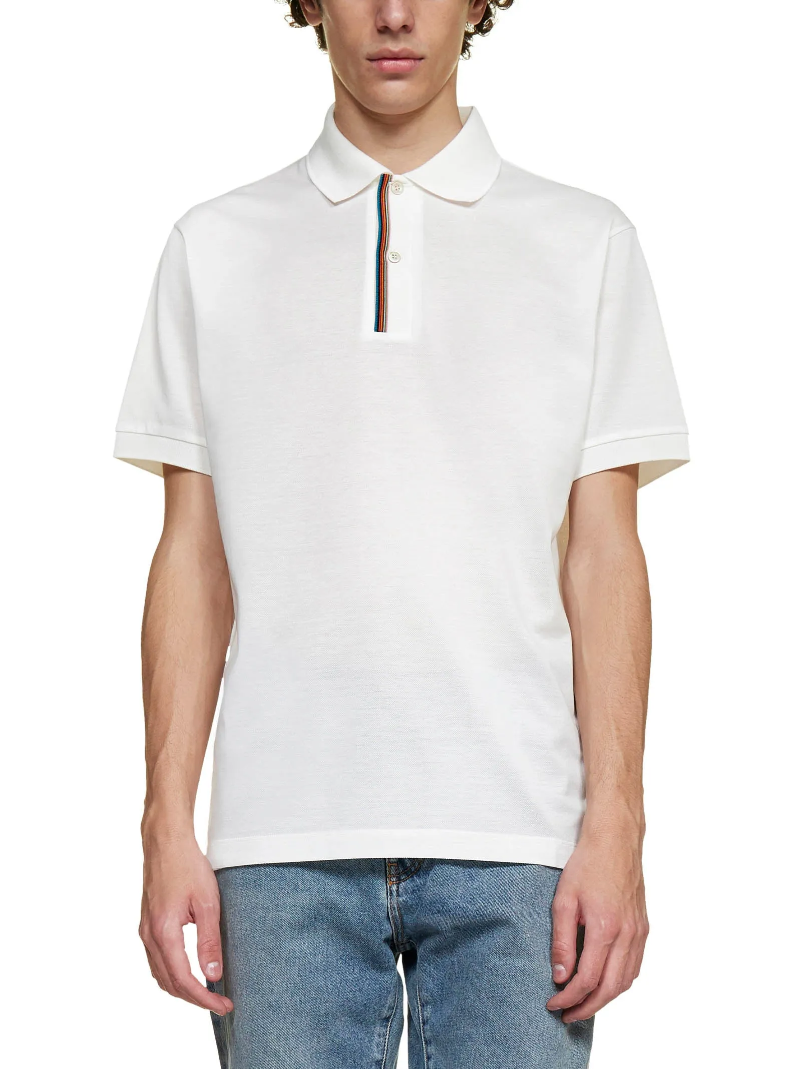Paul Smith Short-Sleeved Striped Trim Polo Shirt