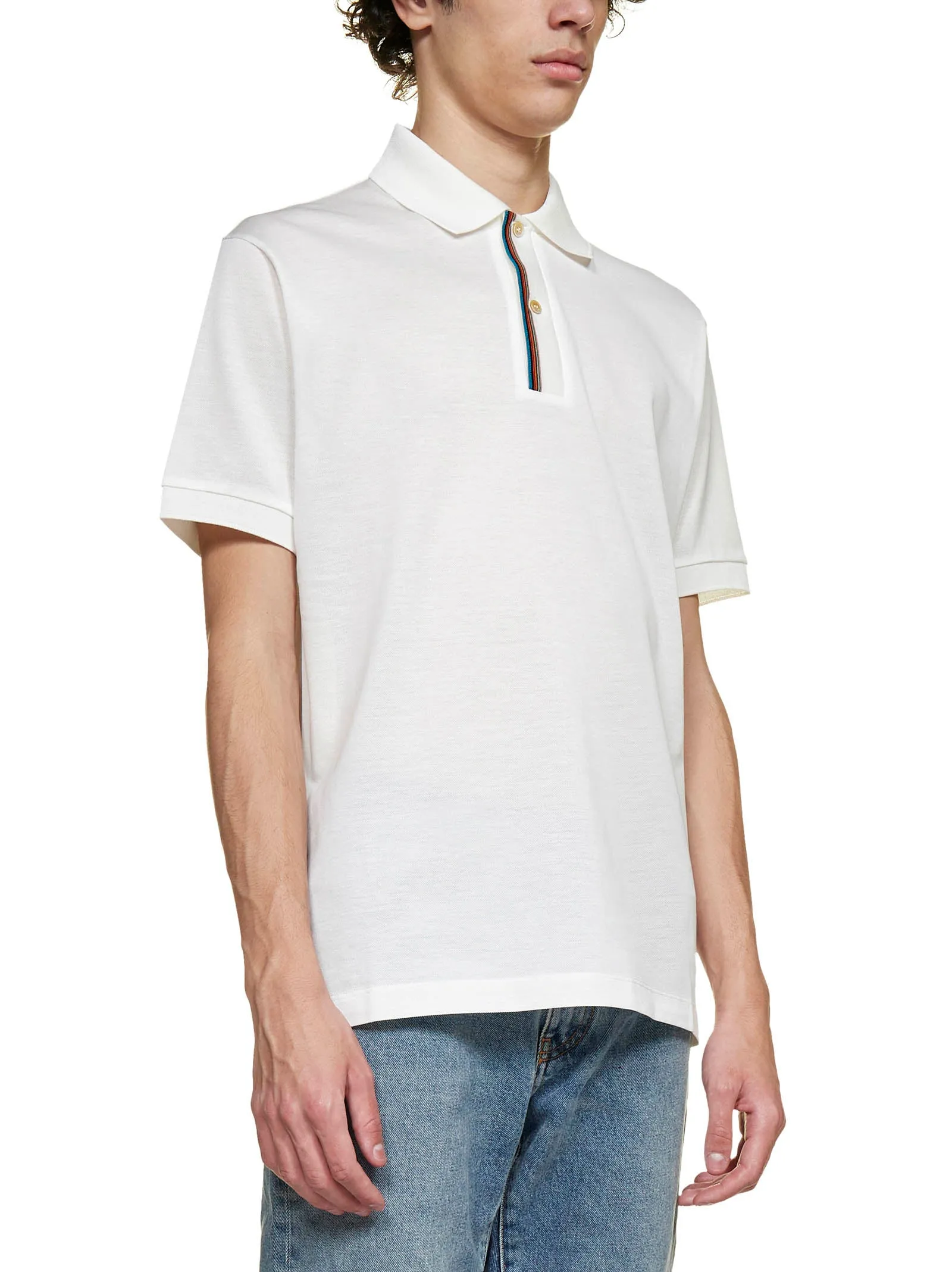 Paul Smith Short-Sleeved Striped Trim Polo Shirt