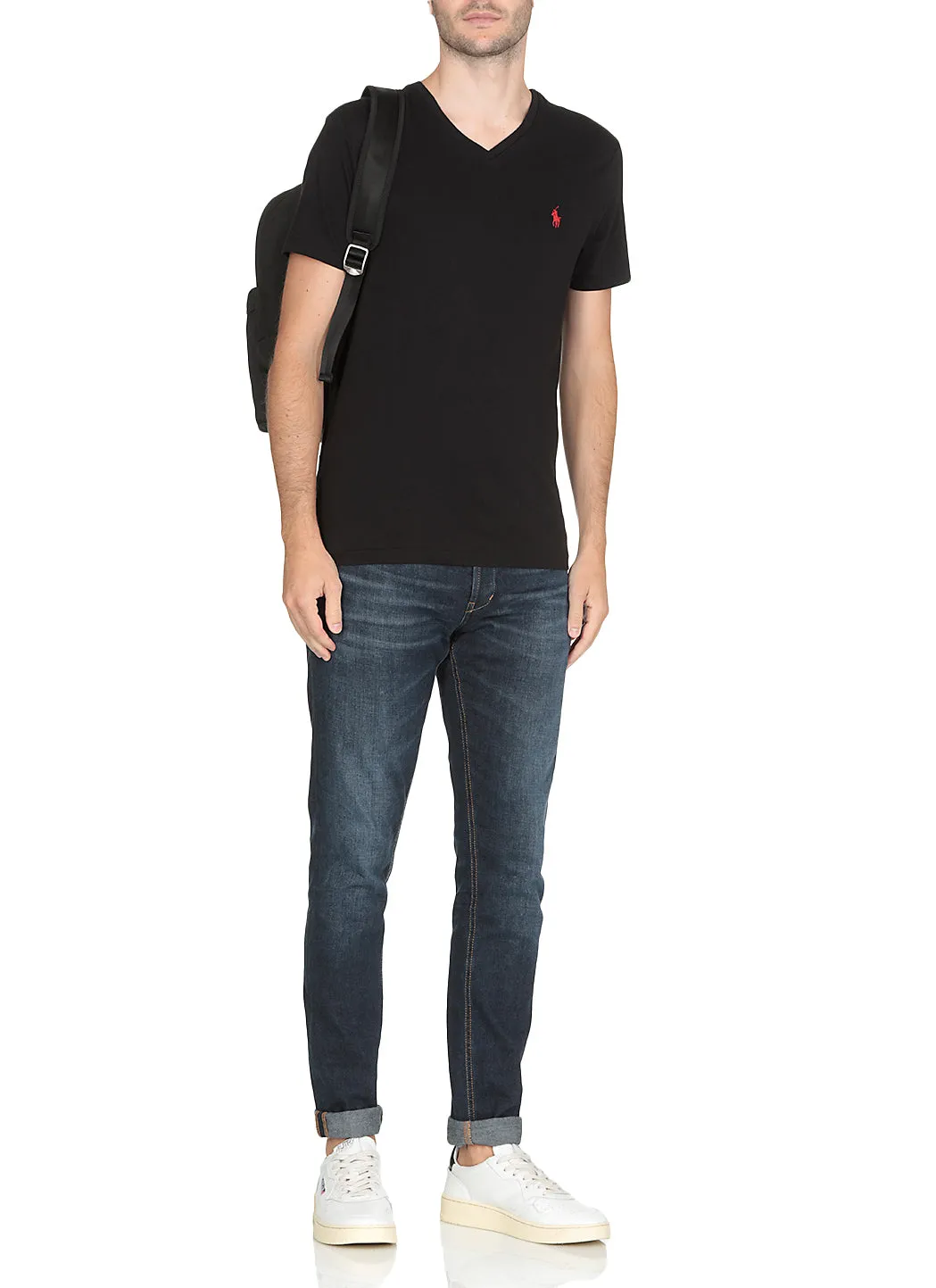 Polo Ralph Lauren Logo Embroidered V-Neck T-Shirt