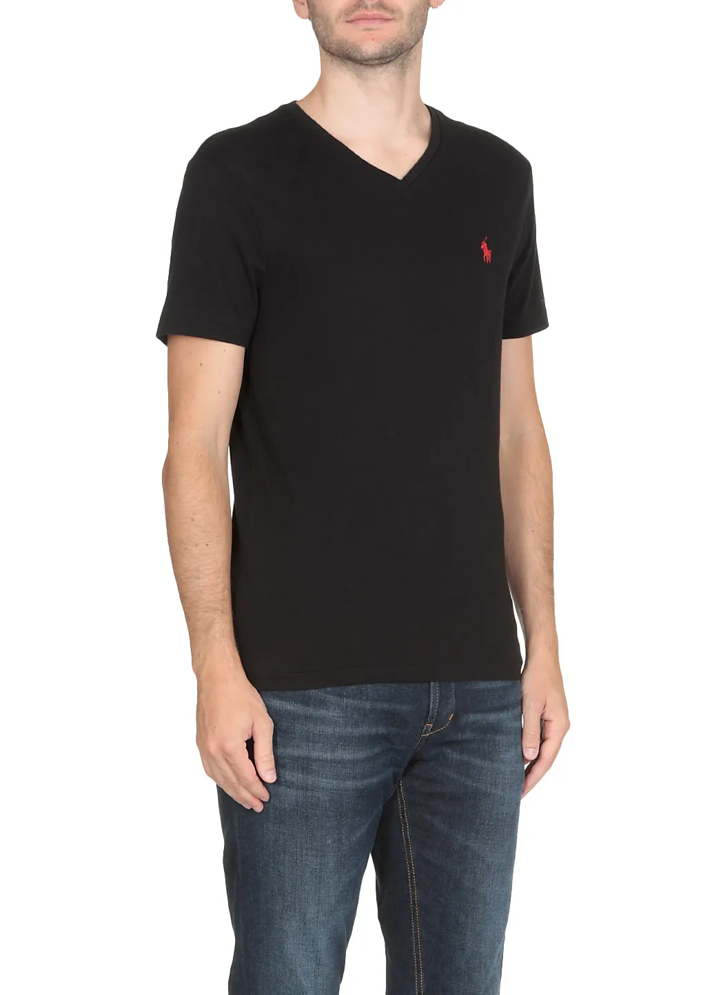Polo Ralph Lauren Logo Embroidered V-Neck T-Shirt