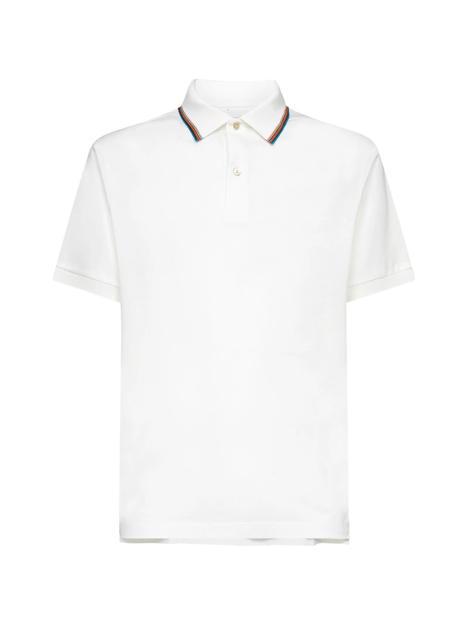 PS Paul Smith Rainbow Stripe-Trim Polo Shirt