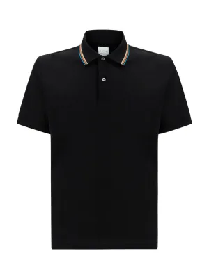 PS Paul Smith Rainbow Stripe-Trim Polo Shirt