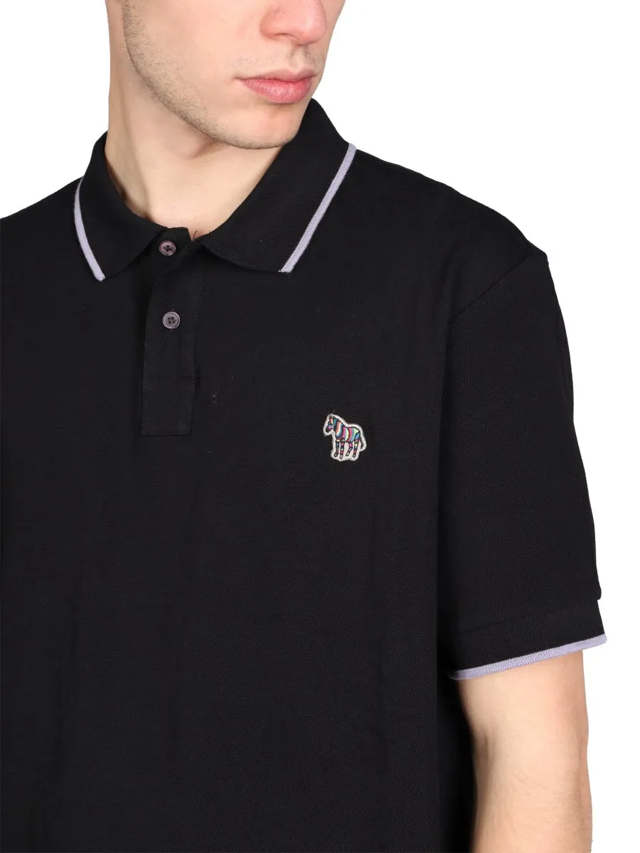 PS Paul Smith Zebra Patch Short-Sleeved Polo Shirt