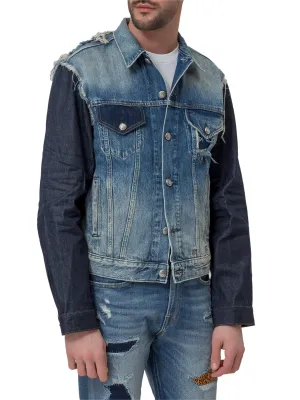 R13 Contrast Denim Button-Up Jacket