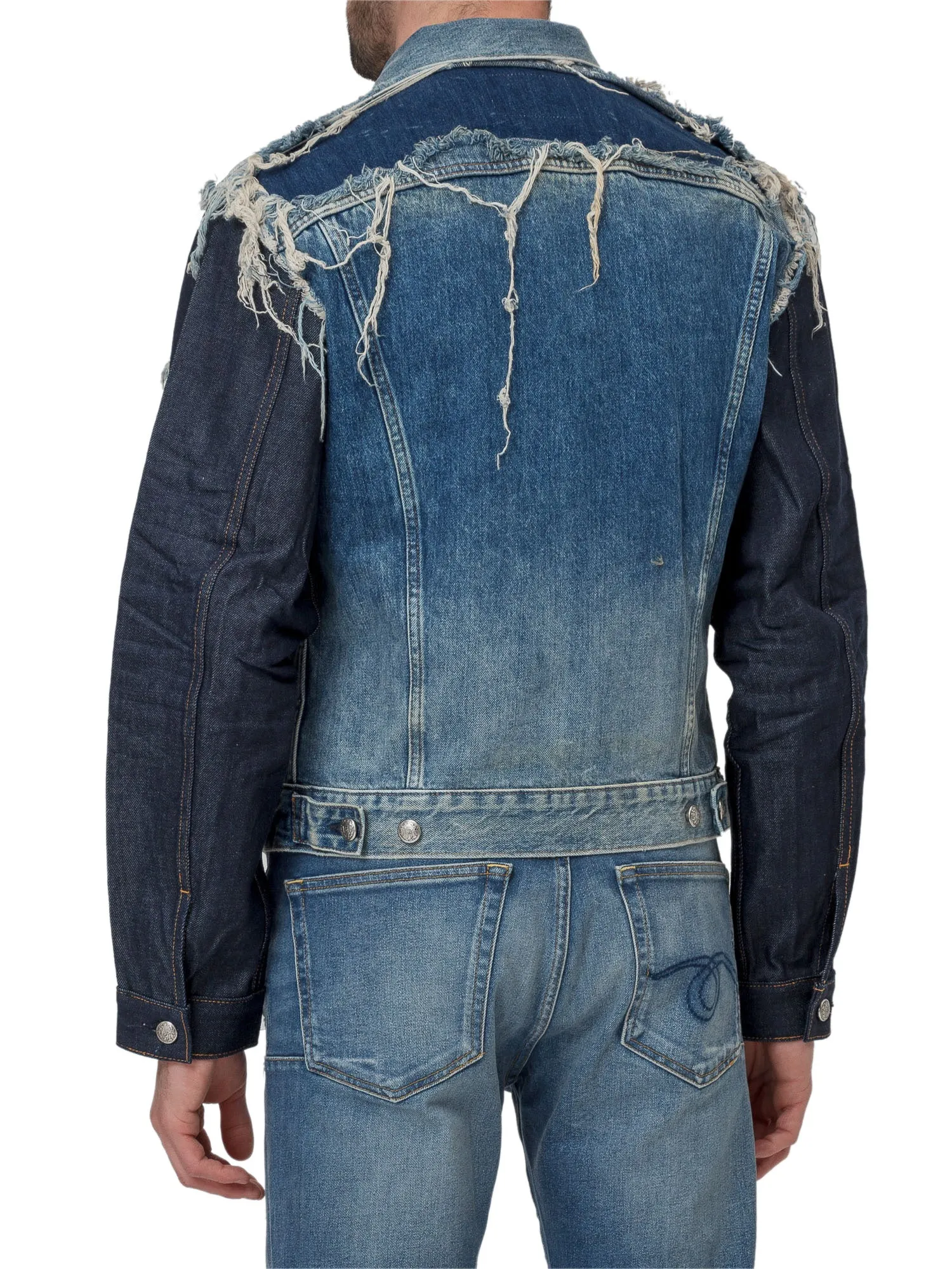 R13 Contrast Denim Button-Up Jacket