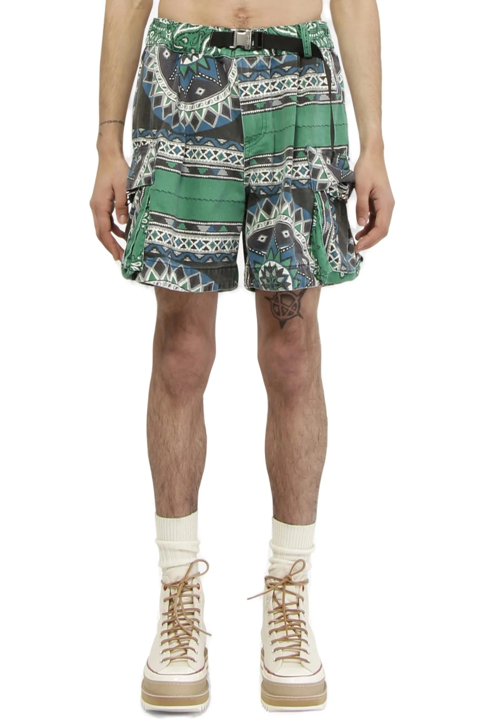 Sacai Belted Waist Bermuda Shorts