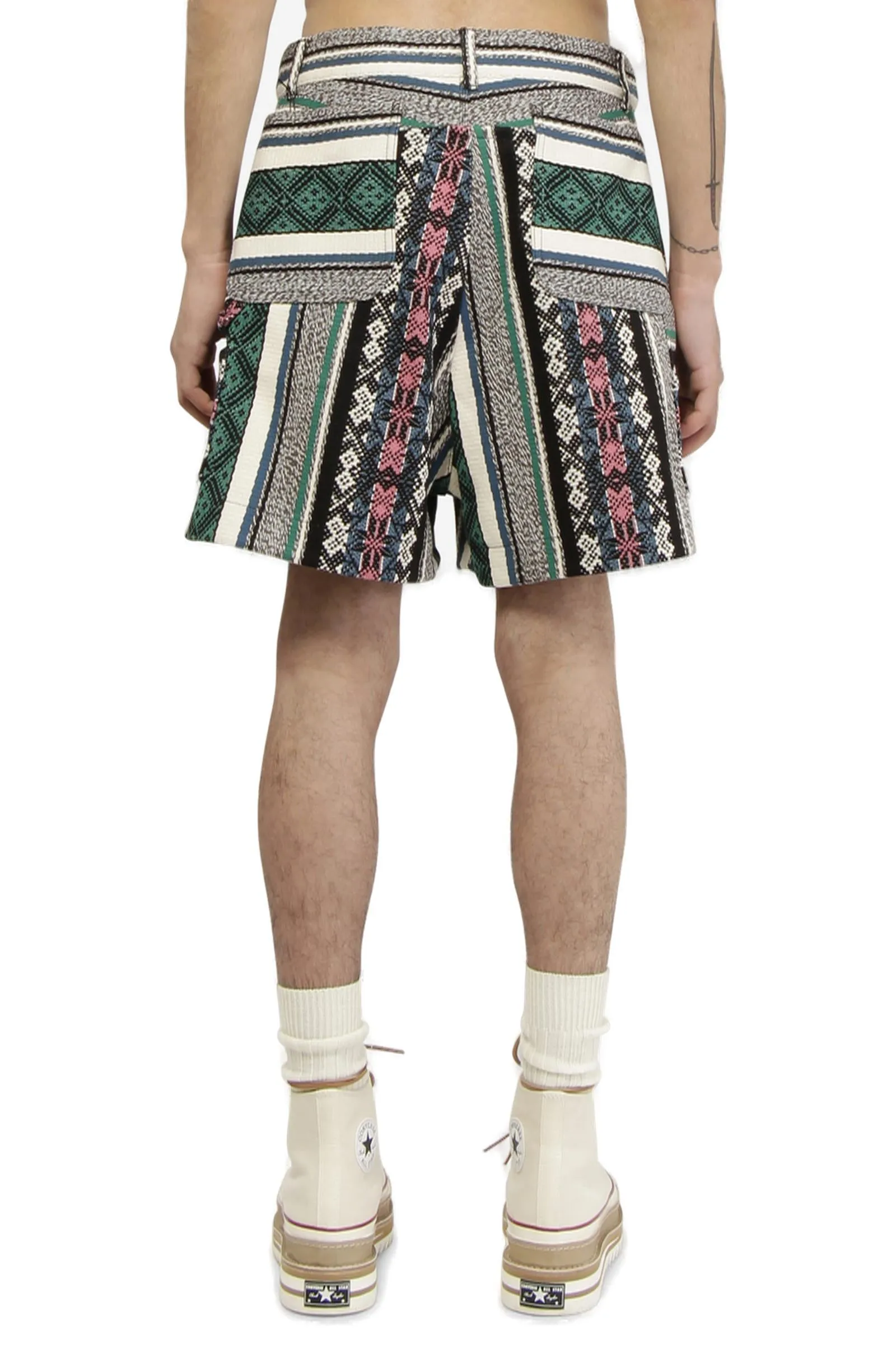 Sacai Jacquard Belted Waist Shorts