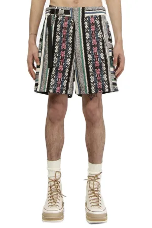 Sacai Jacquard Belted Waist Shorts