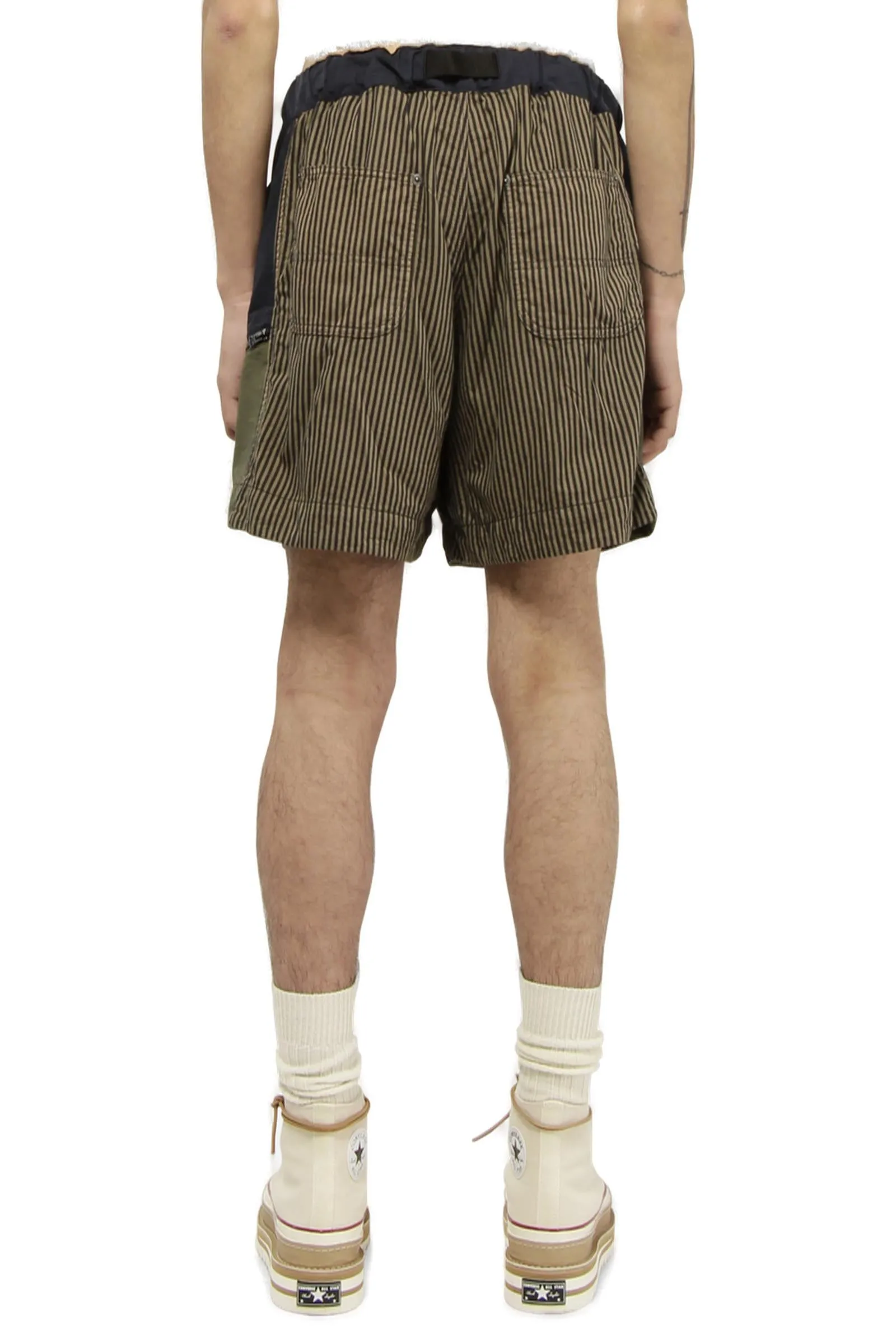 Sacai Striped Belted Shorts