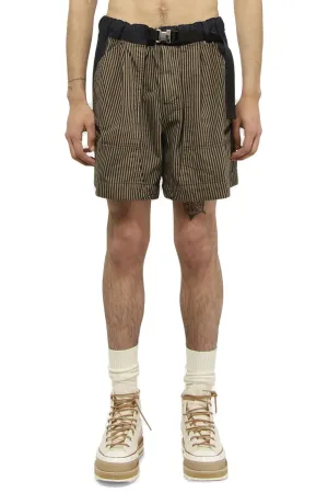 Sacai Striped Belted Shorts