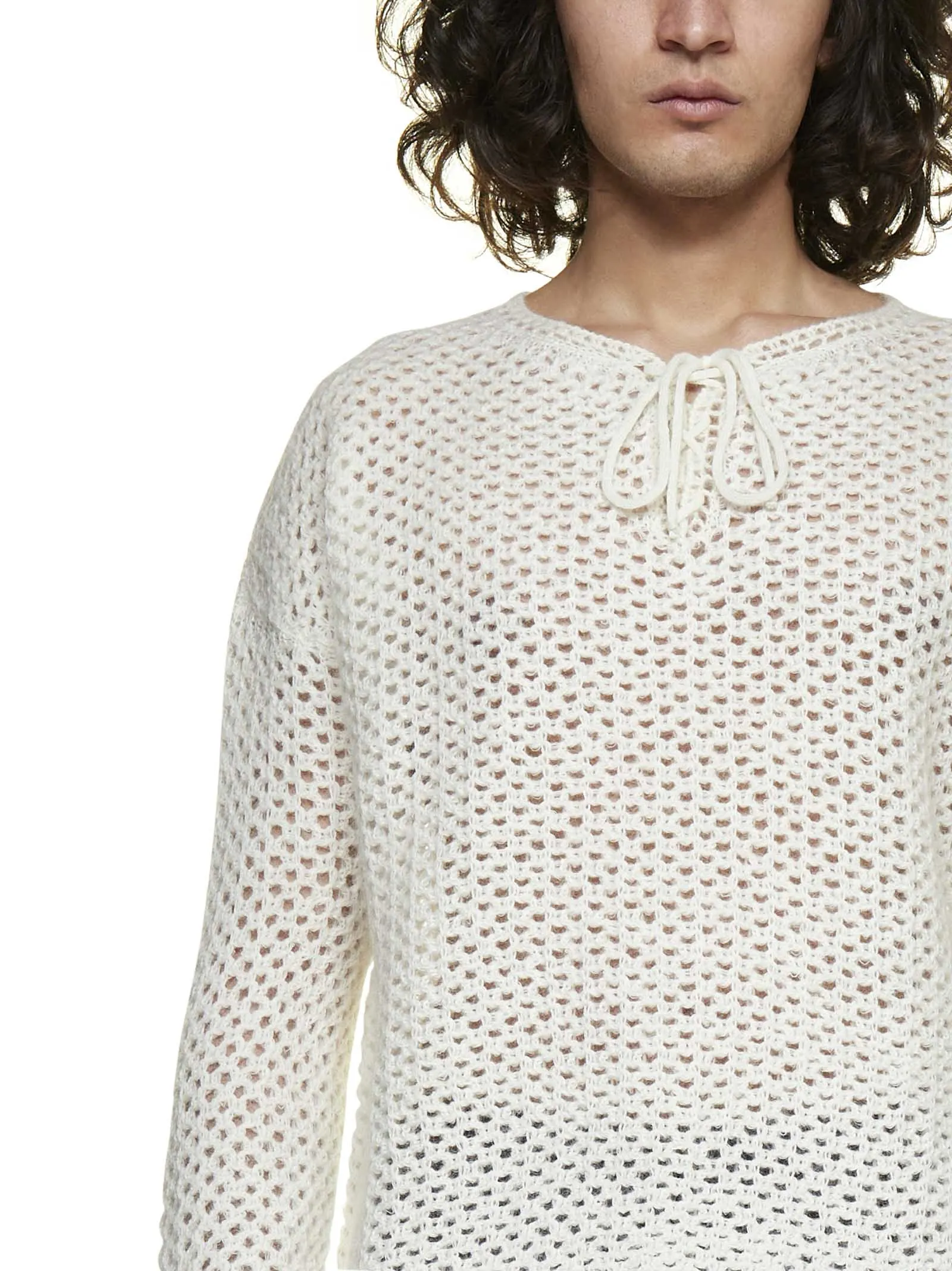 Saint Laurent Lace-Up Drawstring Sweater