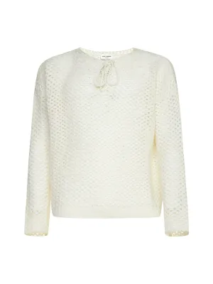 Saint Laurent Lace-Up Drawstring Sweater