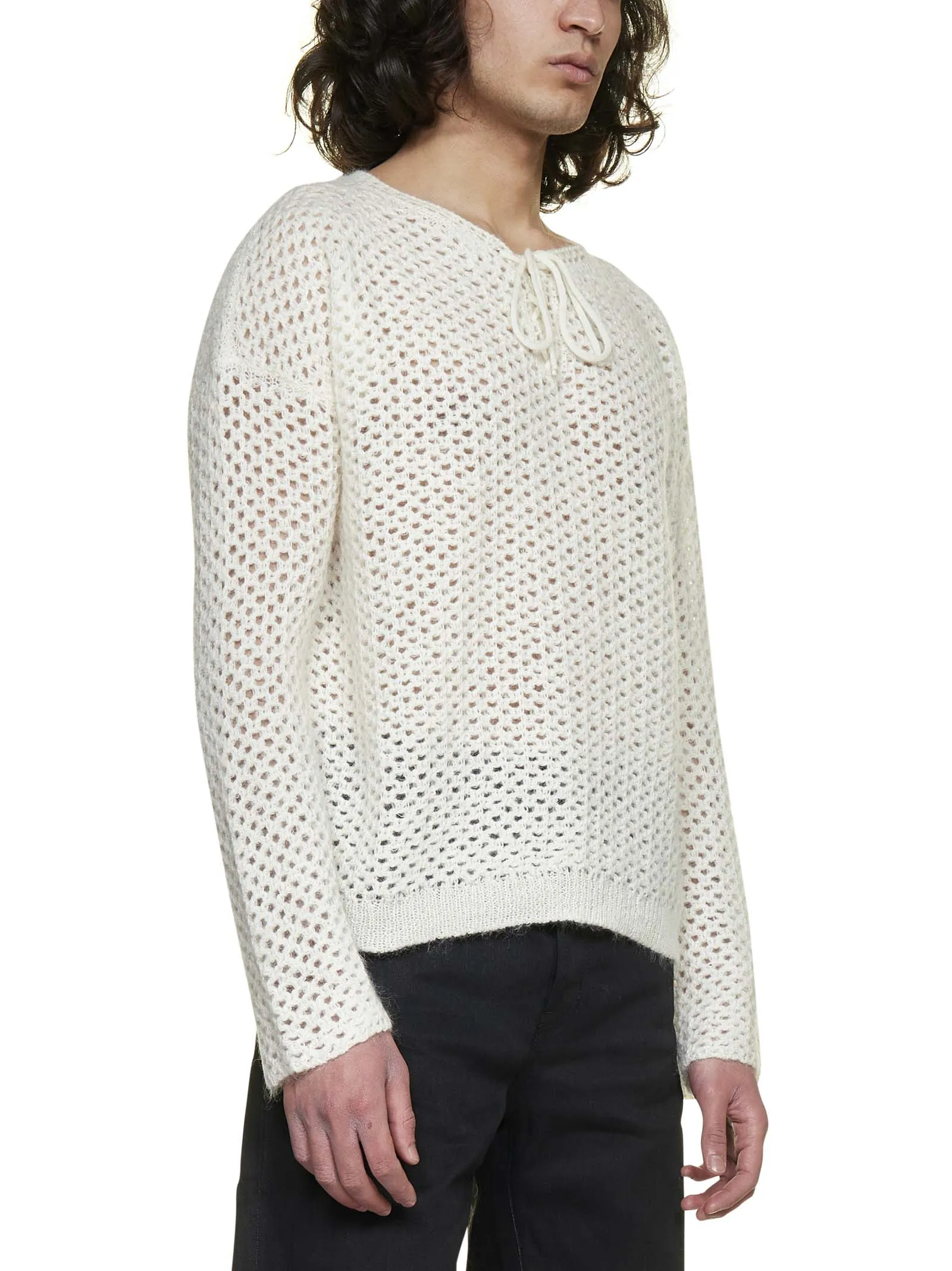 Saint Laurent Lace-Up Drawstring Sweater