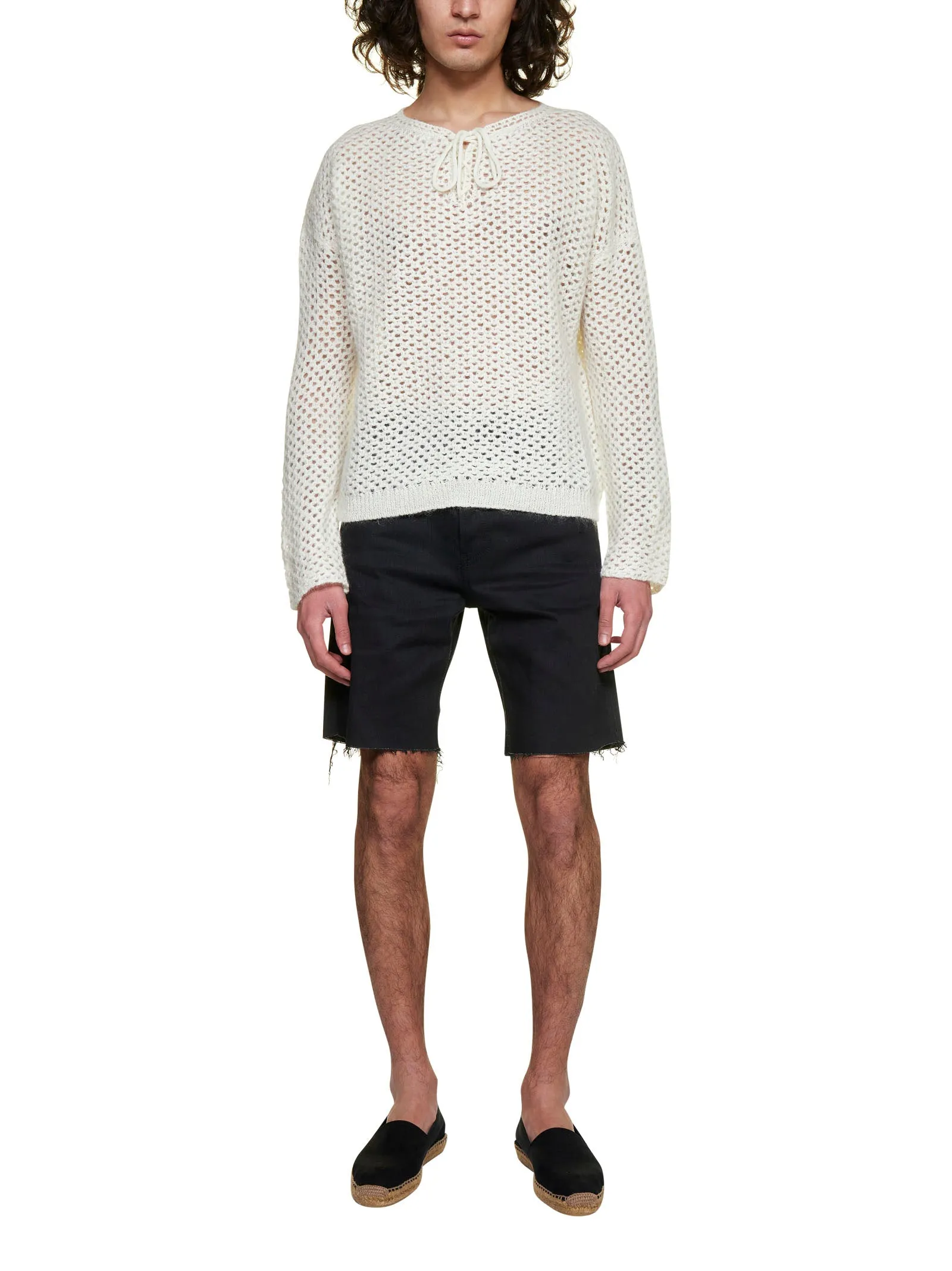 Saint Laurent Lace-Up Drawstring Sweater