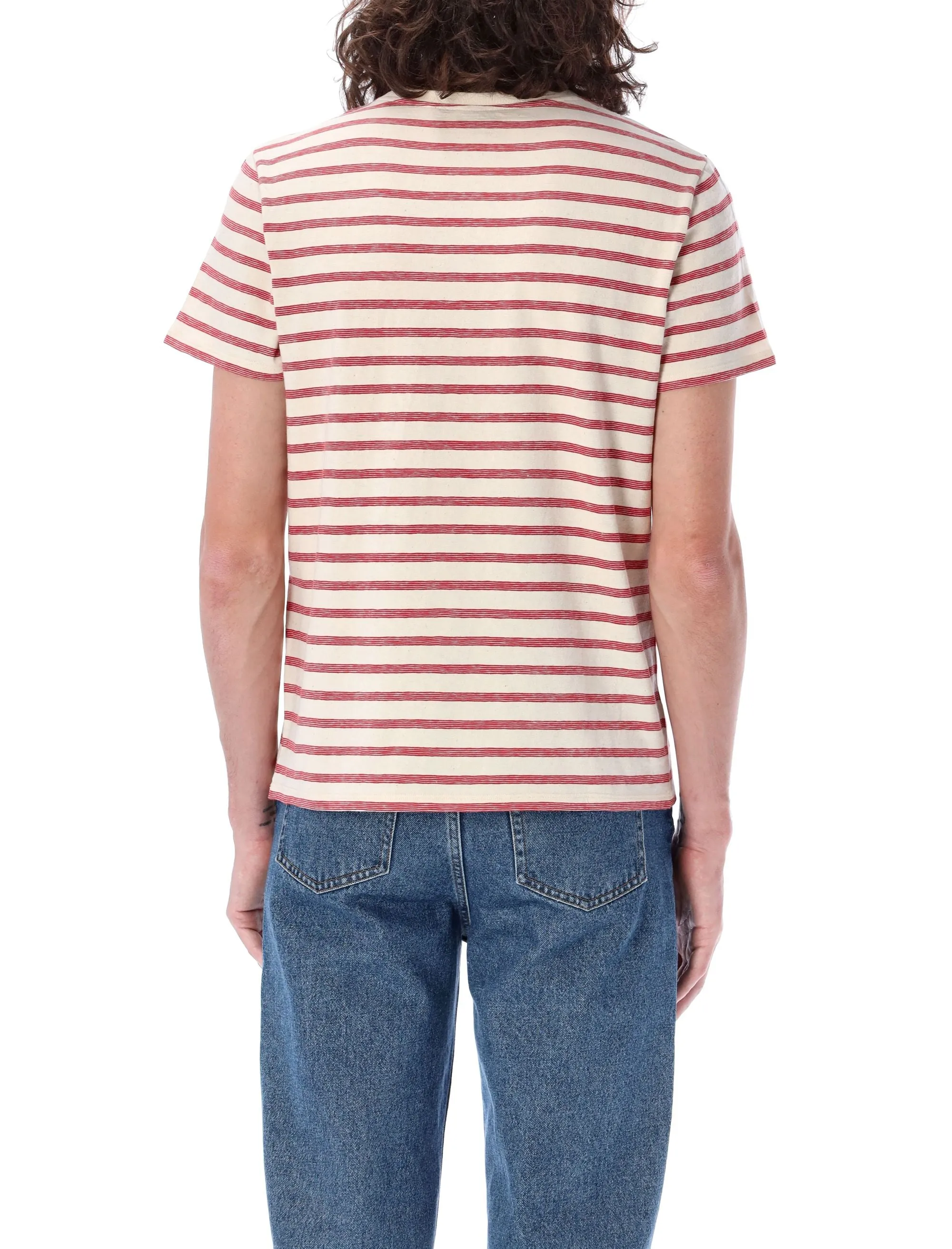 Saint Laurent Logo Detailed Striped T-Shirt