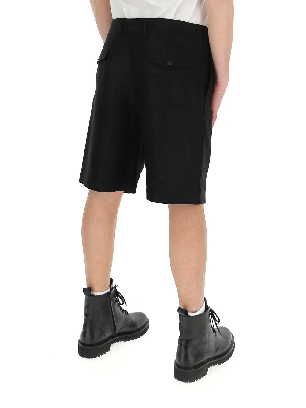 Saint Laurent Pleated Chino Bermuda Shorts
