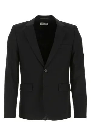 Saint Laurent Single-Breasted Straight Collar Jacket