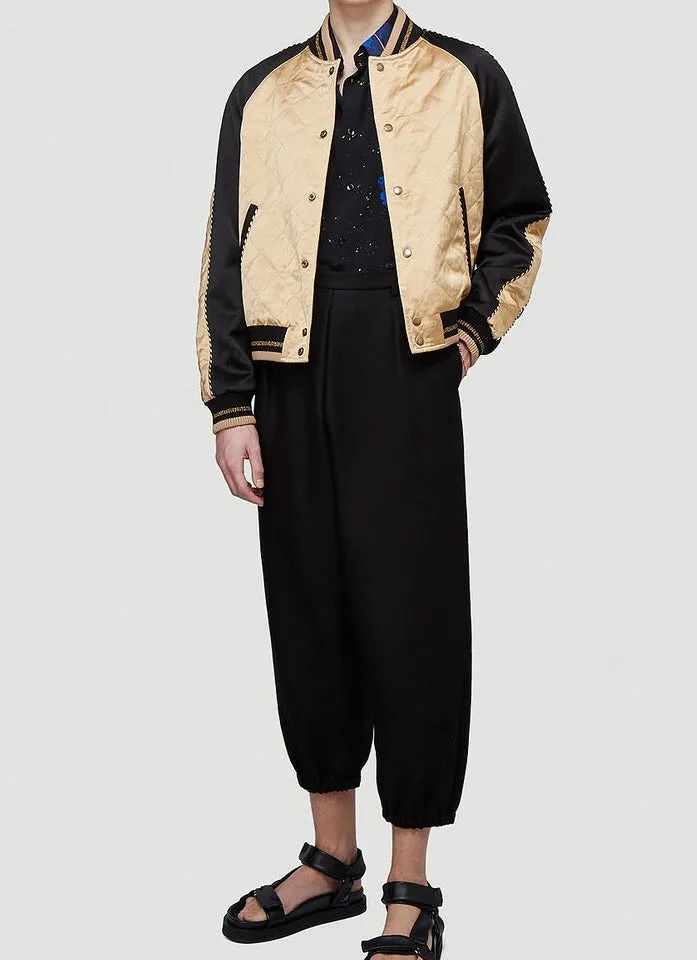Saint Laurent Teddy Satin Bomber Jacket