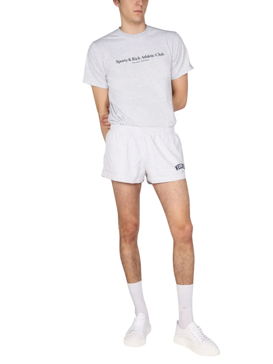 Sporty & Rich Logo Printed Crewneck T-Shirt