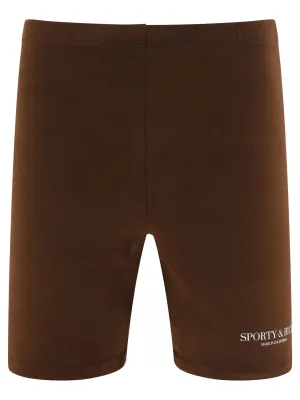 Sporty & Rich Logo Printed High Waist Shorts