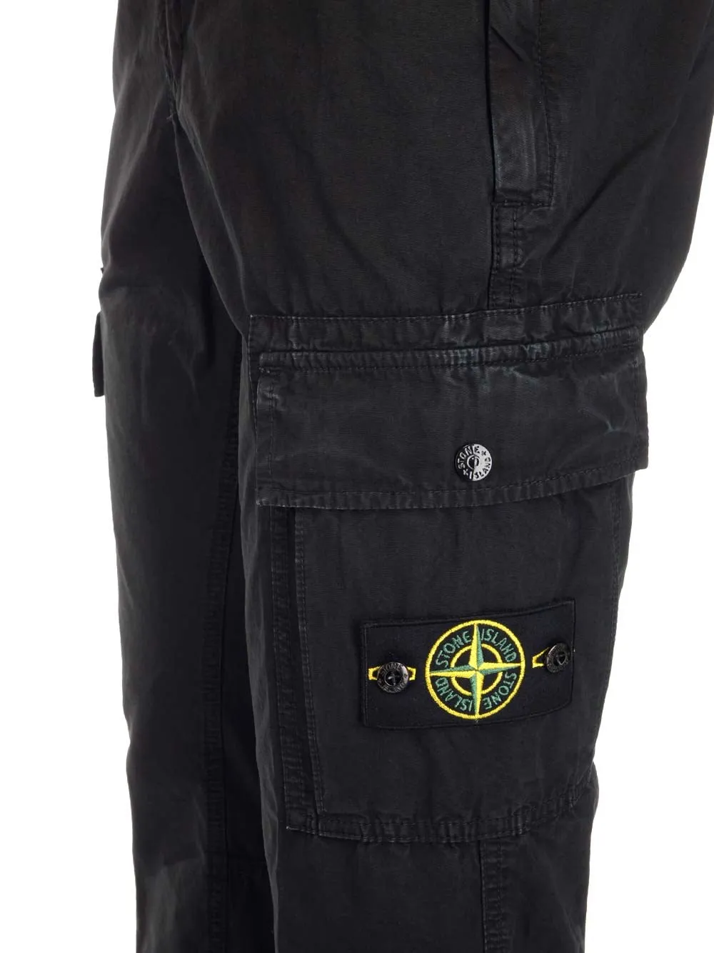 Stone Island Buttoned Logo Patch Cargo Pants