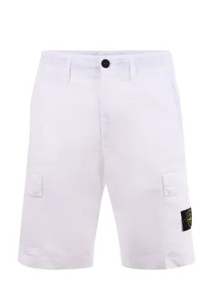 Stone Island Logo Patch Mid-Rise Cargo Shorts