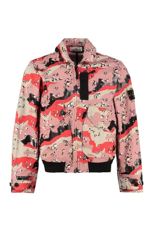 Stone Island Logo Patch Printed Bomber Jacket