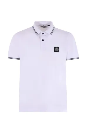 Stone Island Logo Patch Short Sleeved Polo Shirt
