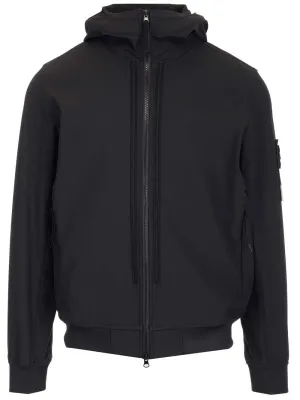 Stone Island Logo Patch Zip-Up Jacket