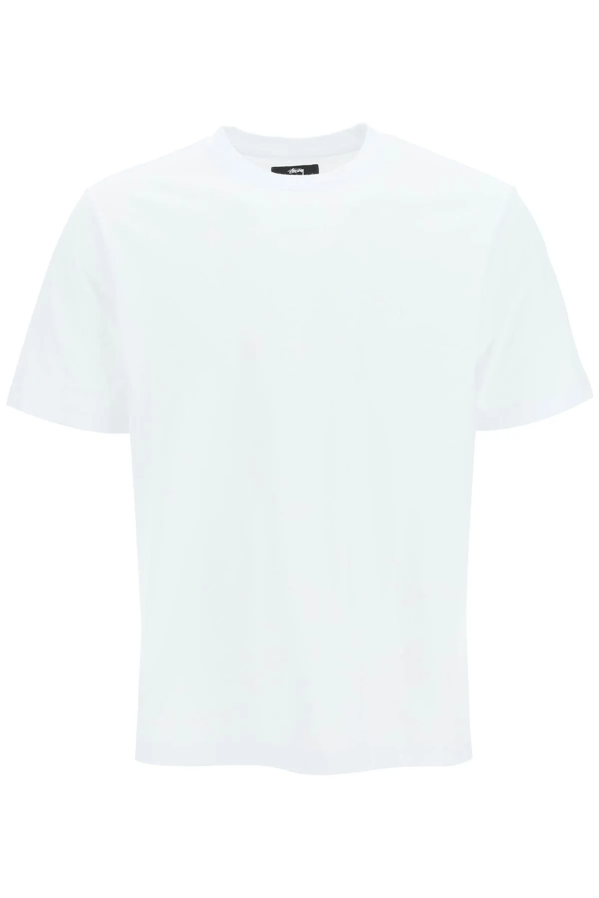 Stssy Logo Embroidered Crewneck T-Shirt