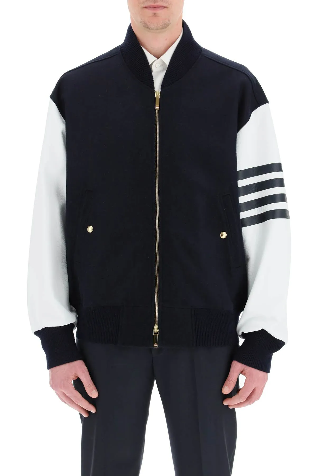 Thom Browne 4-Bar Zipped Bomber Jacket