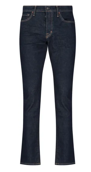Tom Ford Slim Fit Logo Patched Jeans