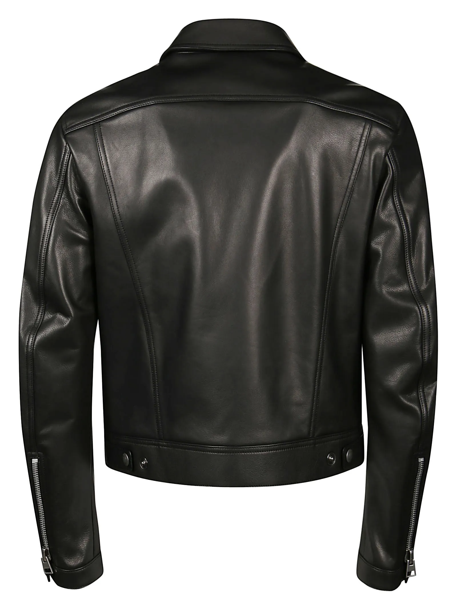 Tom Ford Zip Detailed Leather Jacket