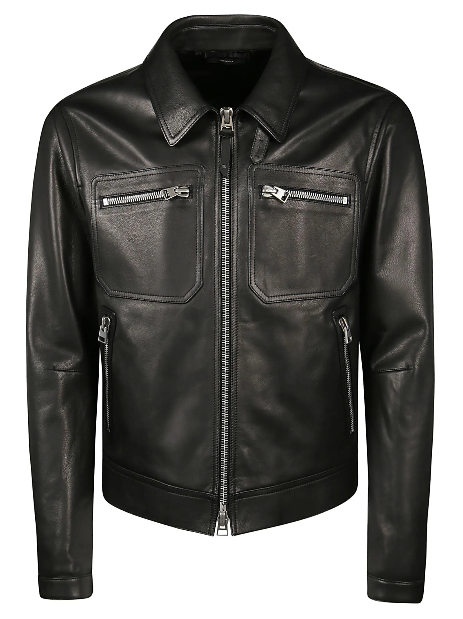 Tom Ford Zip Detailed Leather Jacket