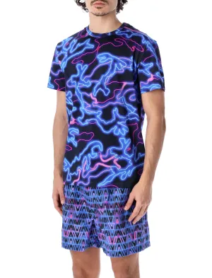 Valentino All-Over Neon Camouage Printed T-Shirt