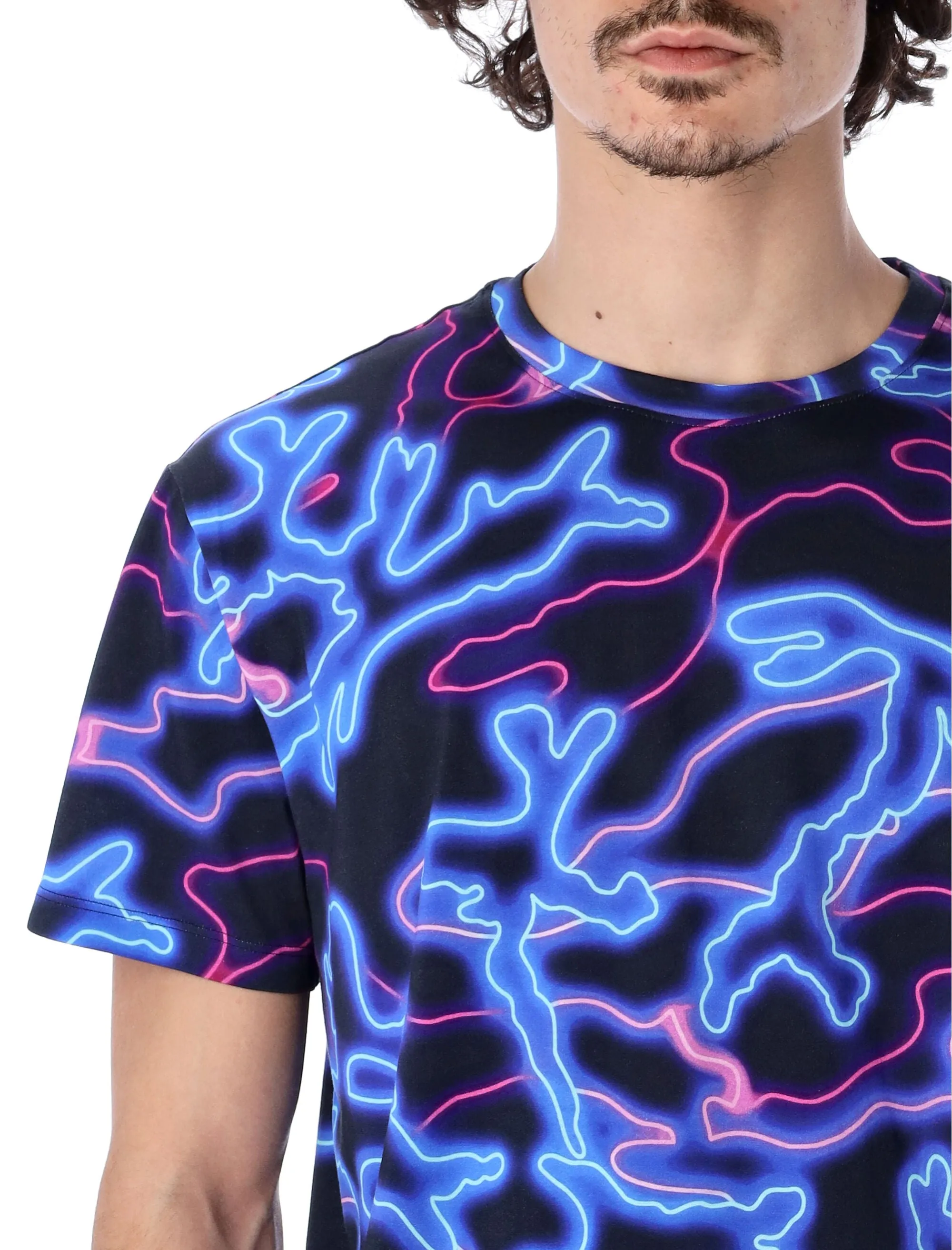 Valentino All-Over Neon Camouage Printed T-Shirt