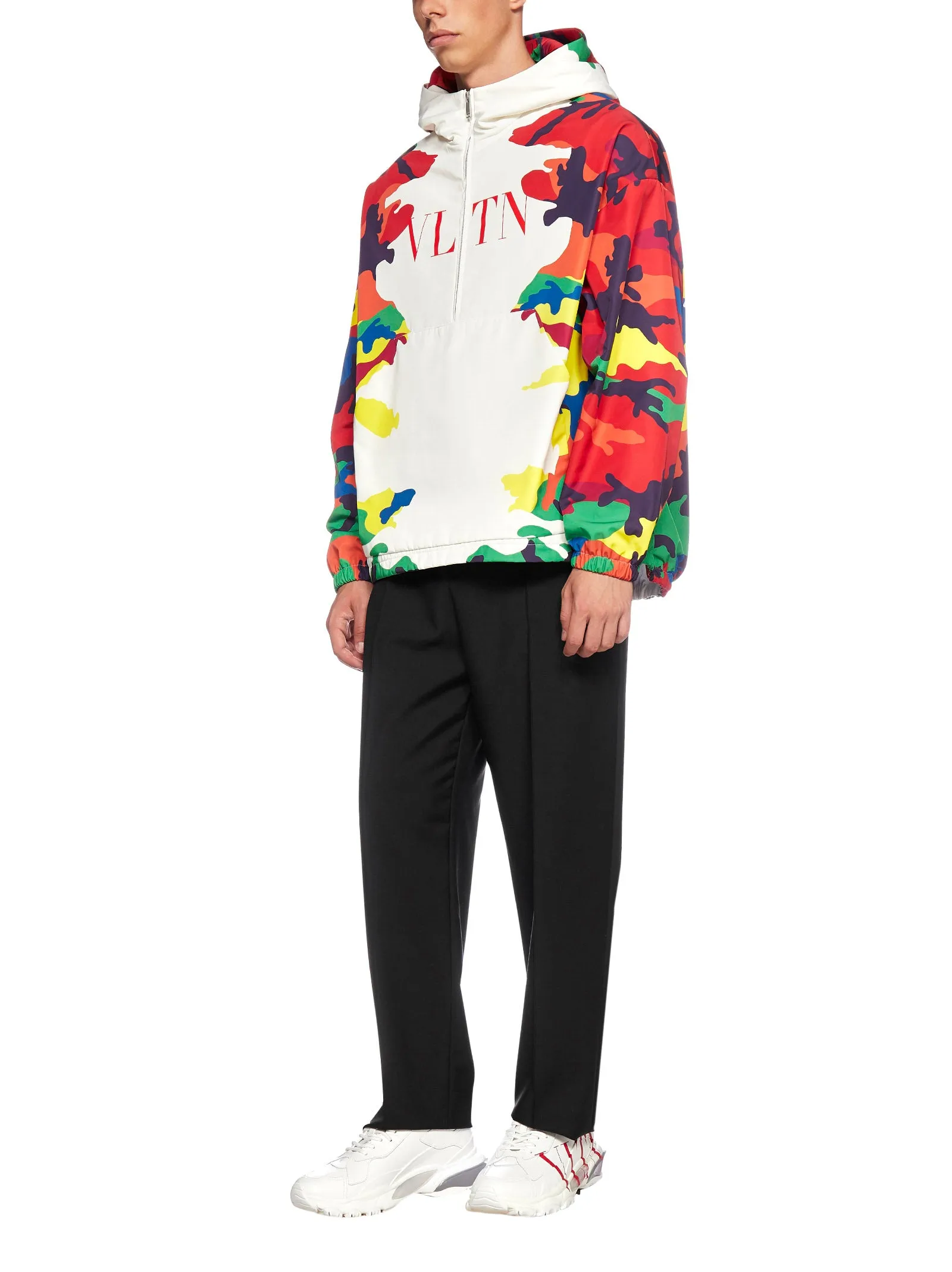 Valentino Camou7 Print Hooded Anorak Jacket