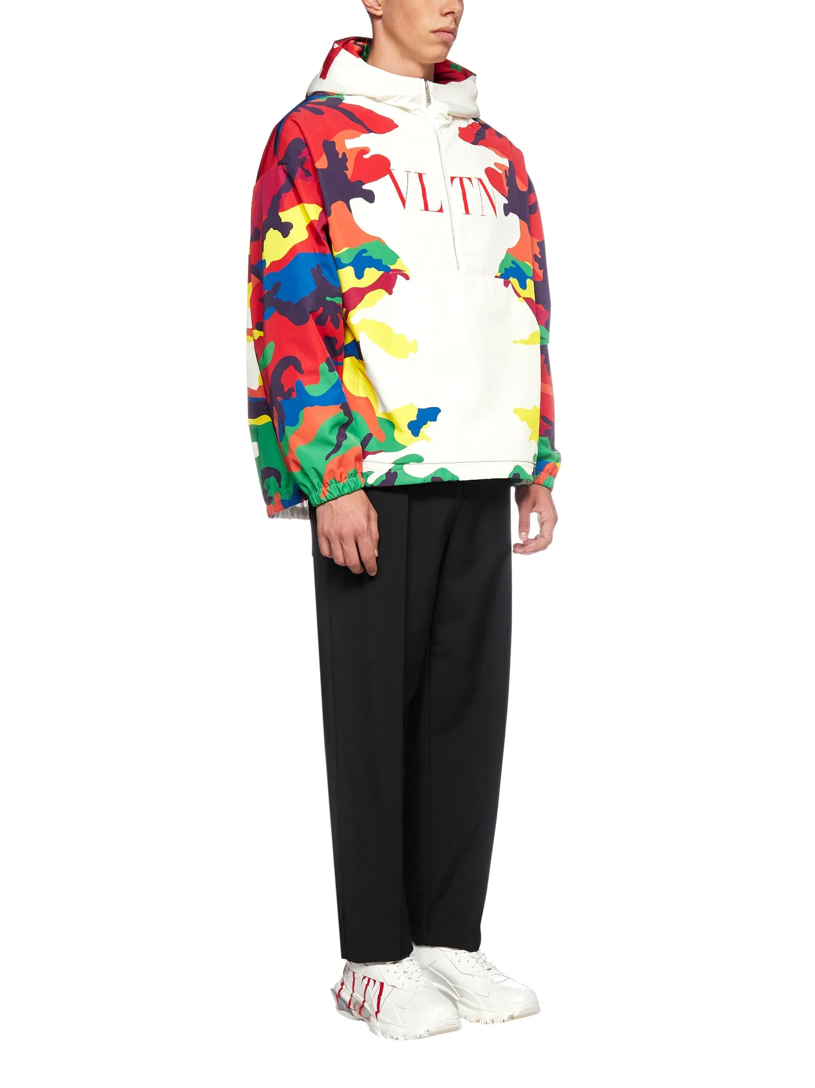 Valentino Camou7 Print Hooded Anorak Jacket