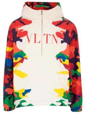 Valentino Camou7 Print Hooded Anorak Jacket