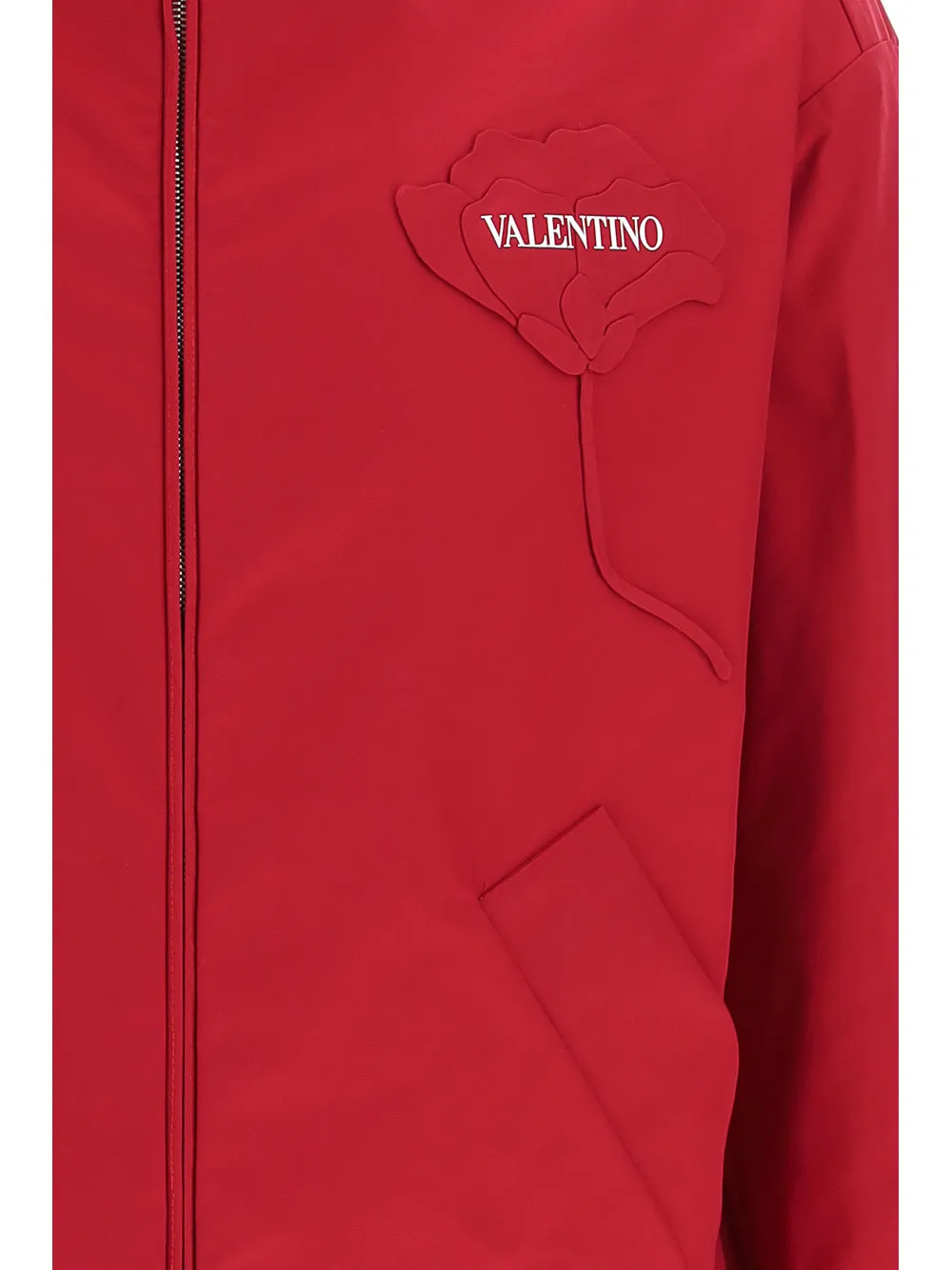 Valentino Garden Floral Appliqu Zip-Up Jacket