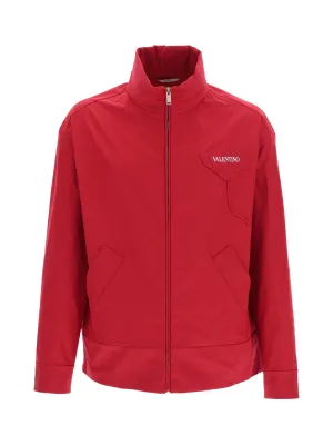 Valentino Garden Floral Appliqu Zip-Up Jacket
